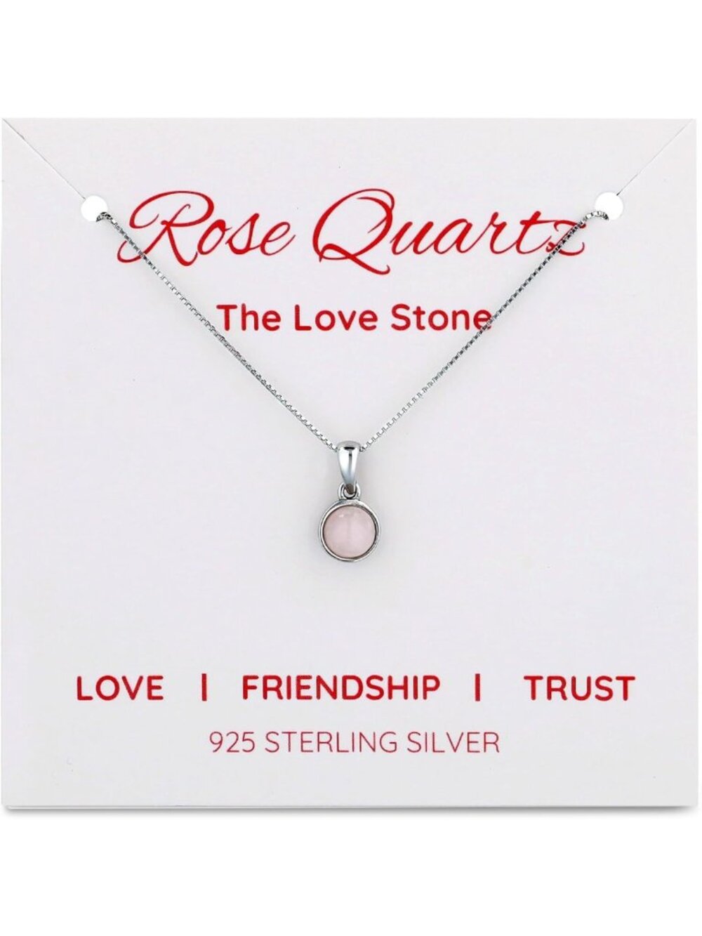 Delicate 925 Sterling Silver Necklace with Genuine Gemstone Pendant, 16